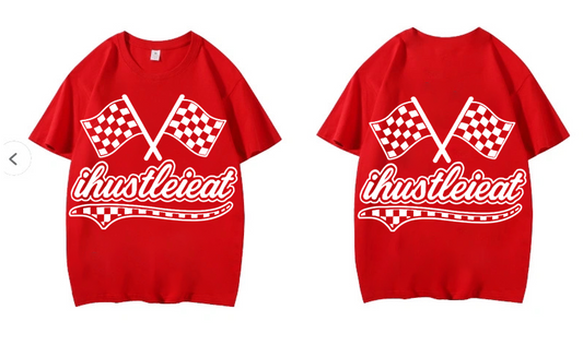 ihustleieat logo tee