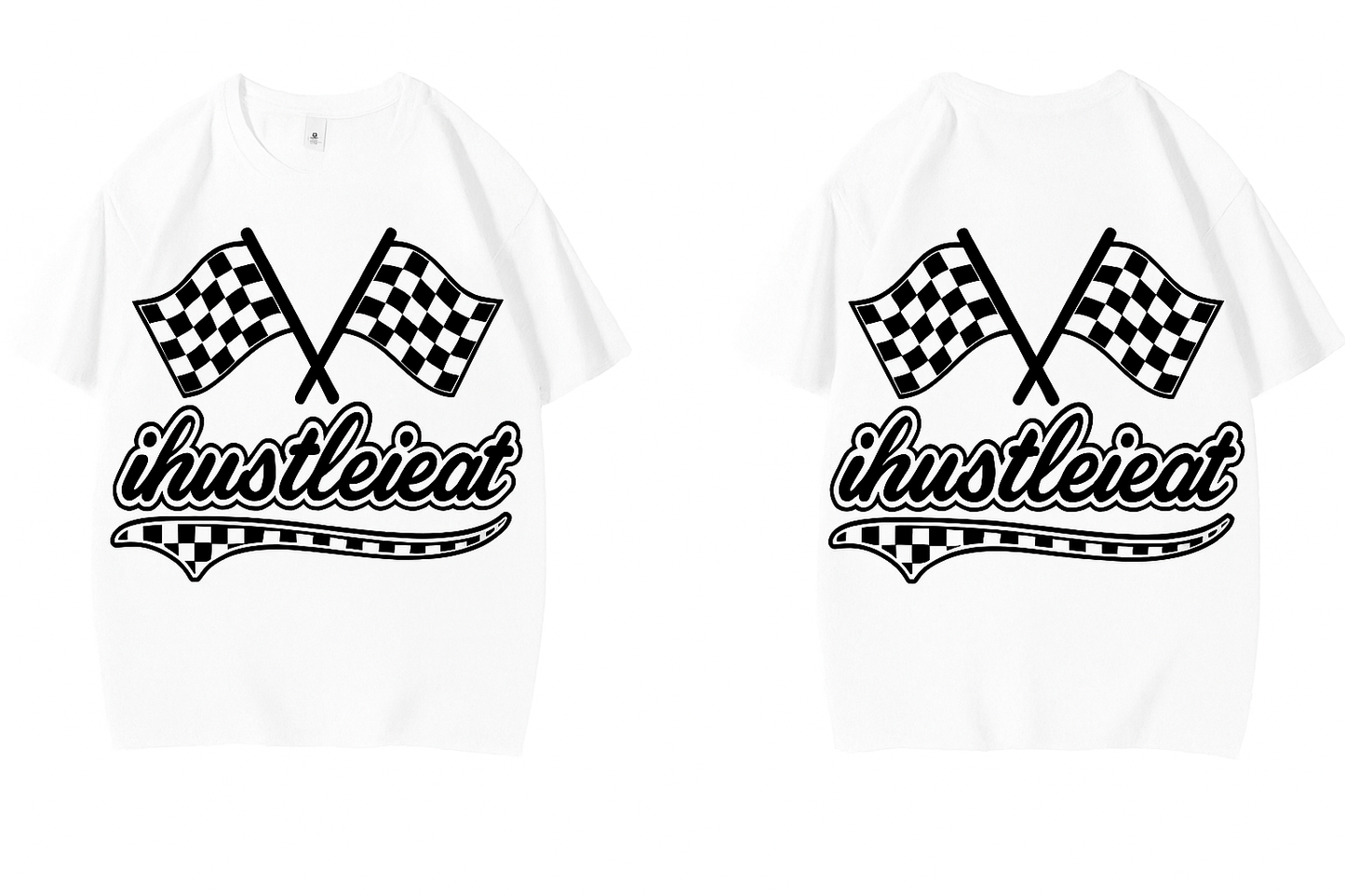 ihustleieat logo tee